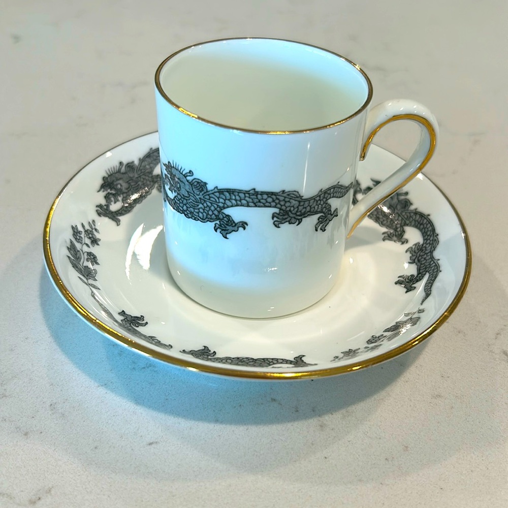 TIFFANY & CO. FINE BONE CHINA CROWN STAFFORDSHIRE ENGLAND ESPRESSO CUP & SAUCER